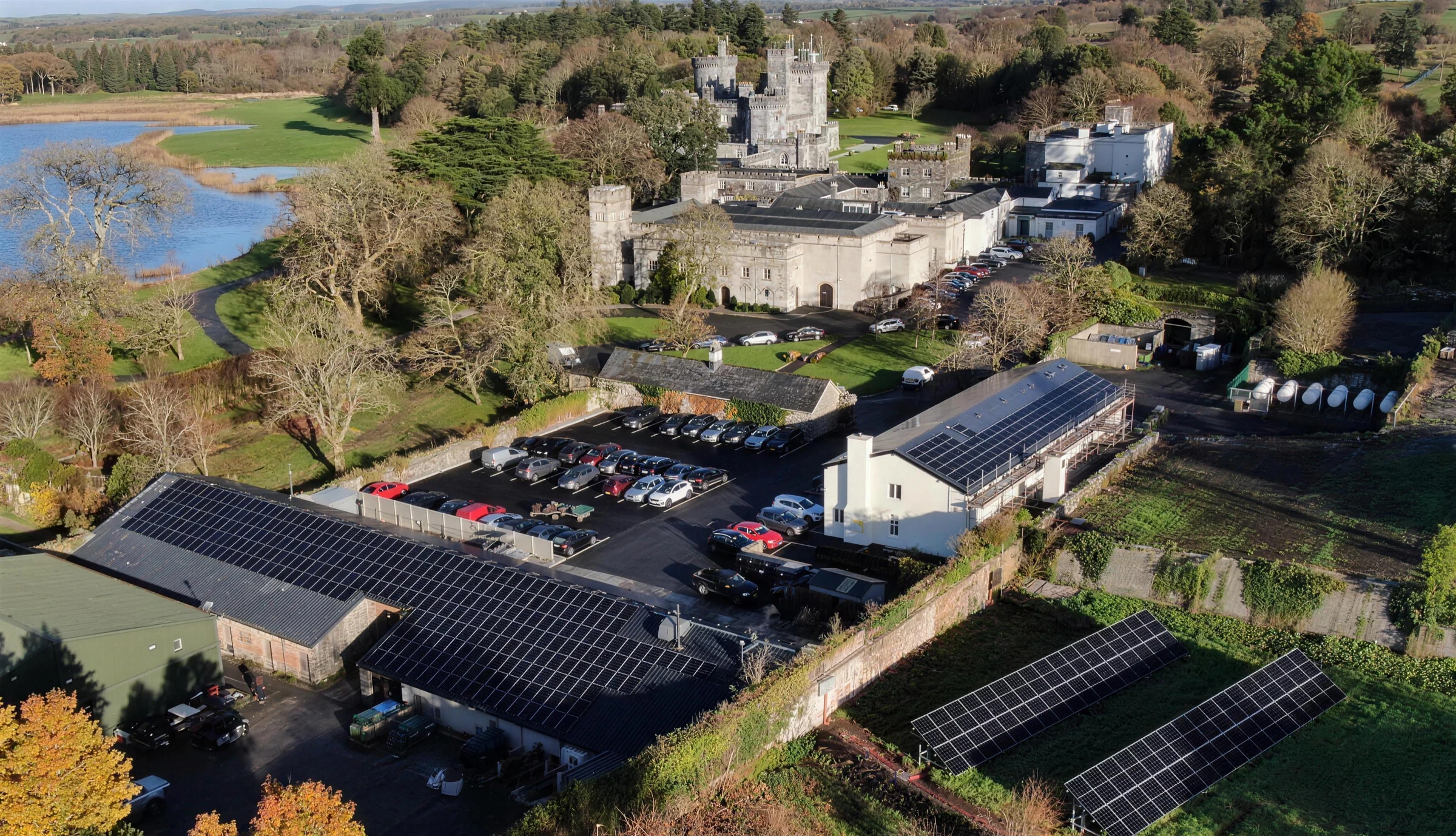Dromoland Castle Hotel discreet 34 kWp solar install, Co. Clare